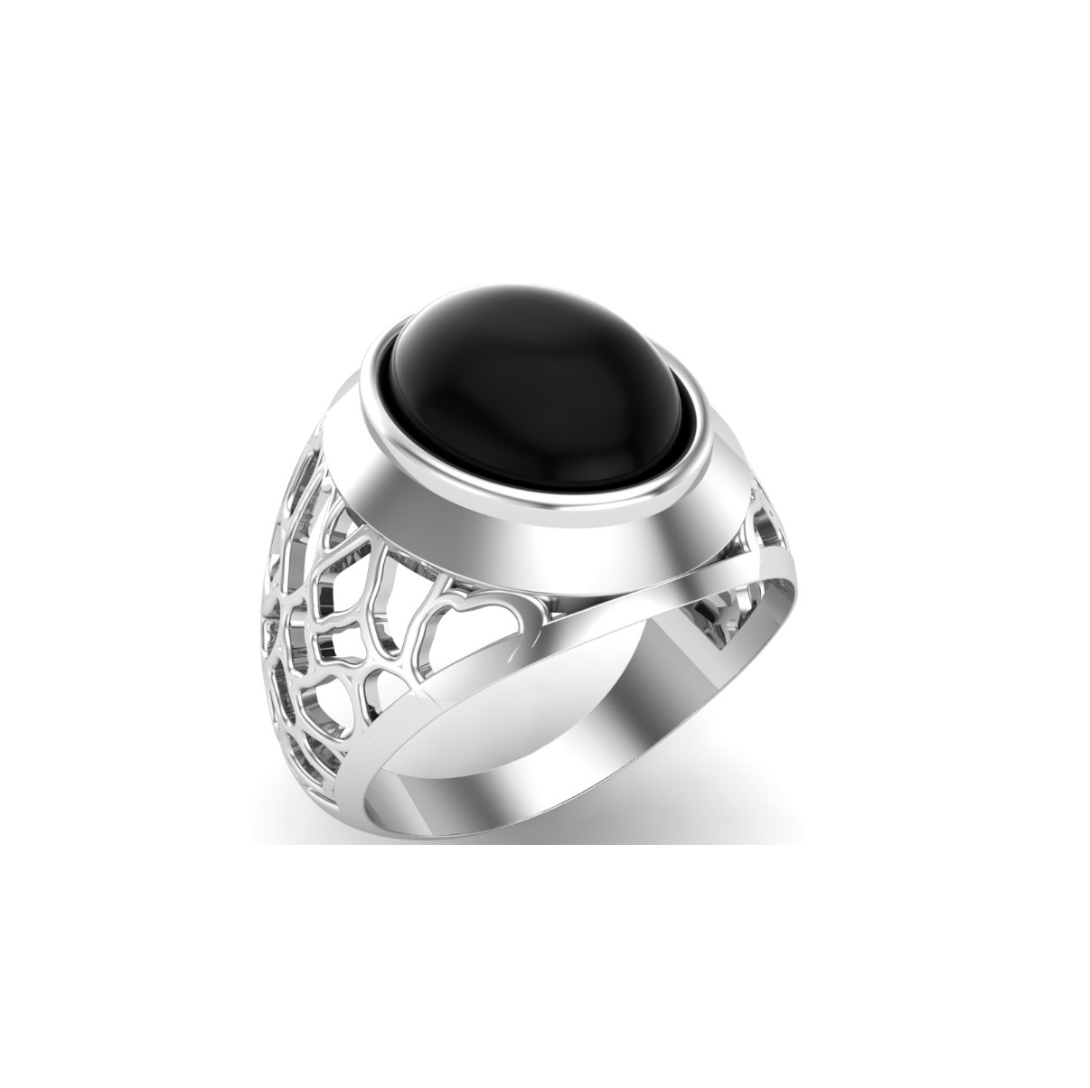 Bague onyx argent Mucem